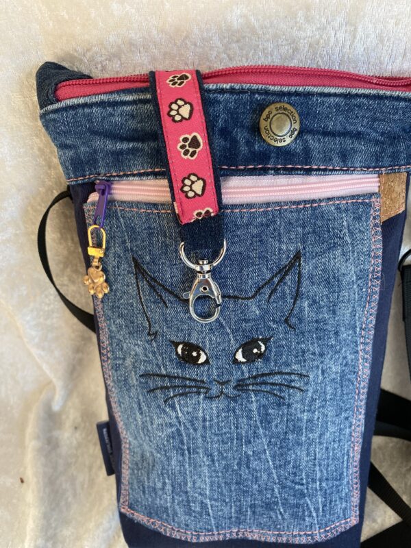 kleine Umhänge Tasche mit Katzenkopf – Bild 2