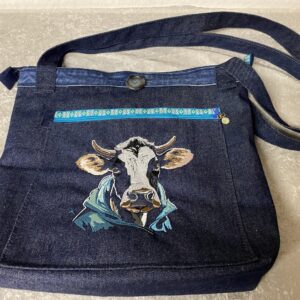 Schultertasche mit Kuh