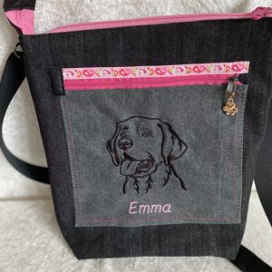 Jeanstasche mit Labrador Kopf